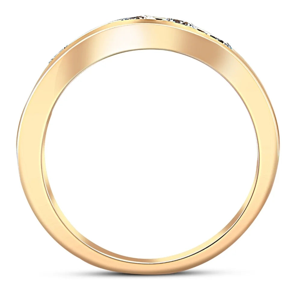 14k Yellow Gold Lab Grown Diamond Channel Set Mens Ring J7583