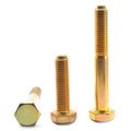3/4 inch-10 x 4 1/4 inch Coarse Thread Grade 8 Hex Cap Screw Alloy Steel Yellow Zinc Plated Pk 55 R5514