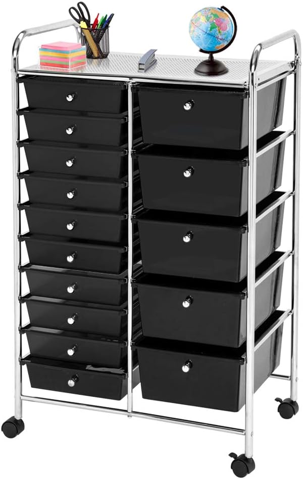 15-Drawer Rolling Organizer Cart, Multicolor, Pack of 2 X114869
