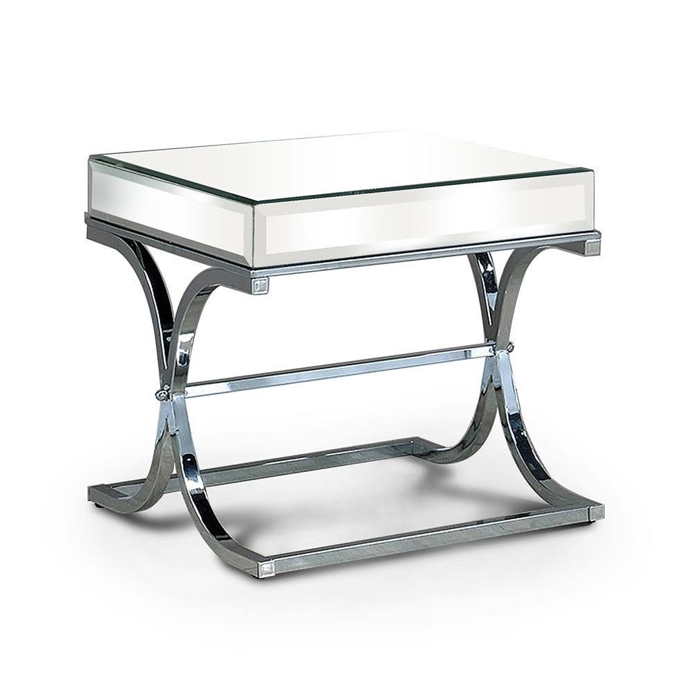 Chrome Metal Square End Table L629151
