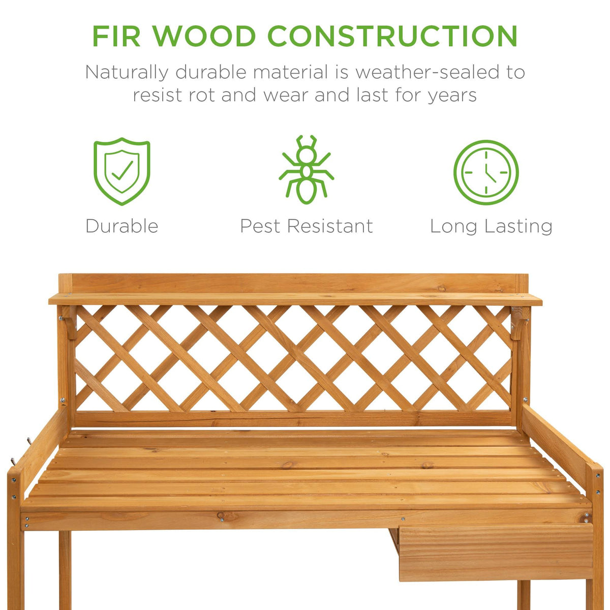 Natural Wood Potting Bench I95603