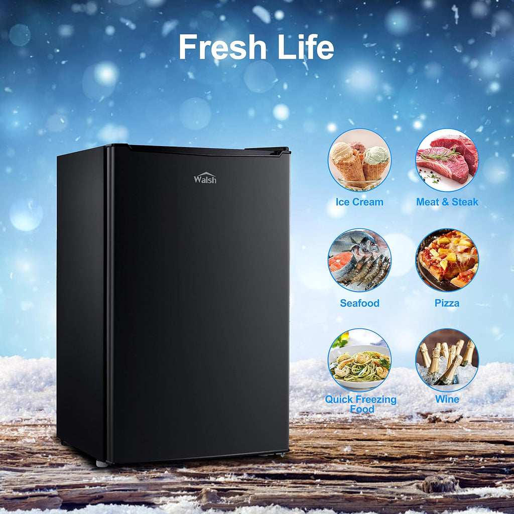 Compact Refrigerator, Single Door Fridge, 3.5 Cu.Ft, Black N6796
