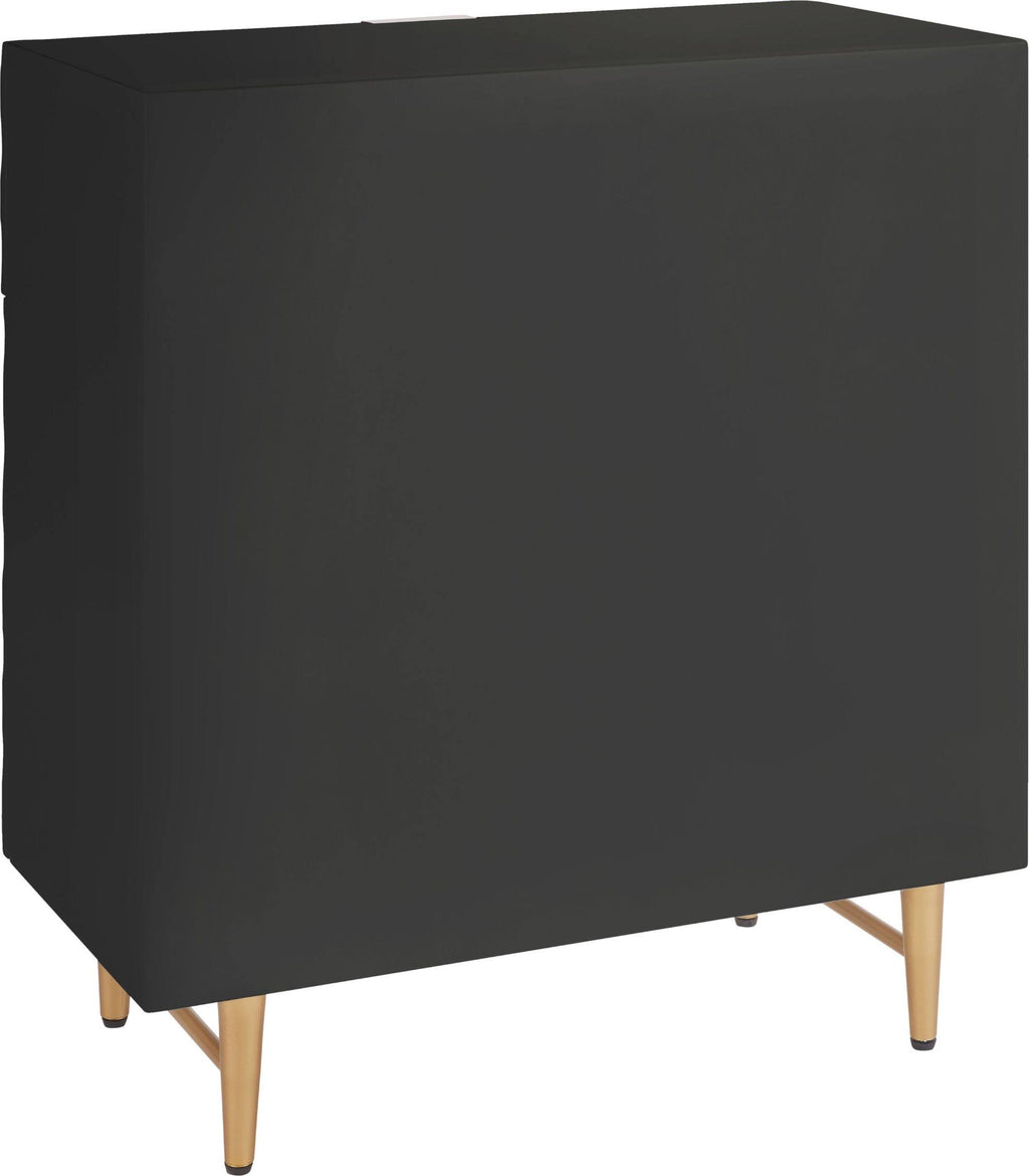 Glossy Black 1-Drawer Small Cabinet B322
