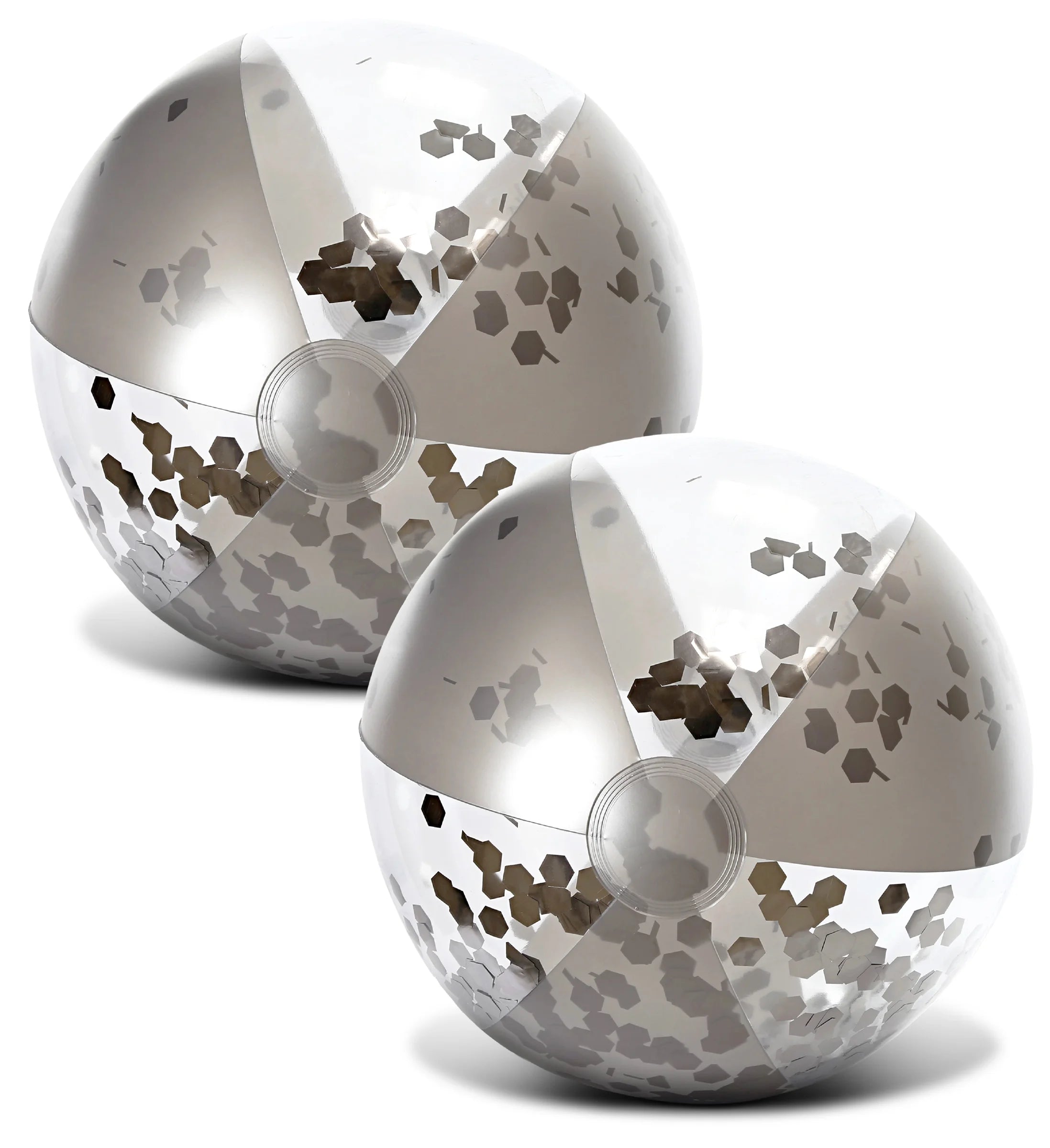 Silver & Gold Inflatable Beach Balls Set of 4, 16 Inch T3796