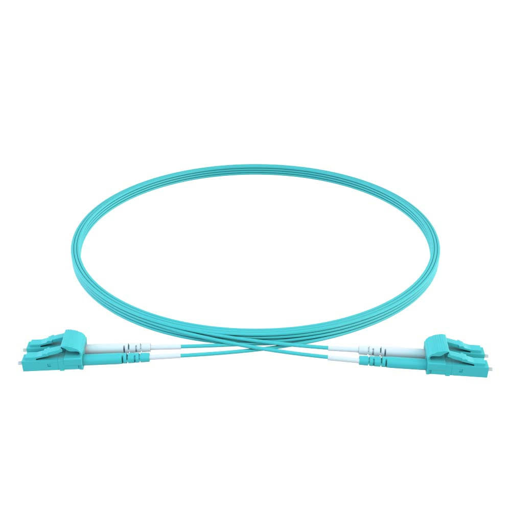 35M LC/LC Duplex 50/125 Multimode OM4 Fiber Patch Cable Aqua W2047