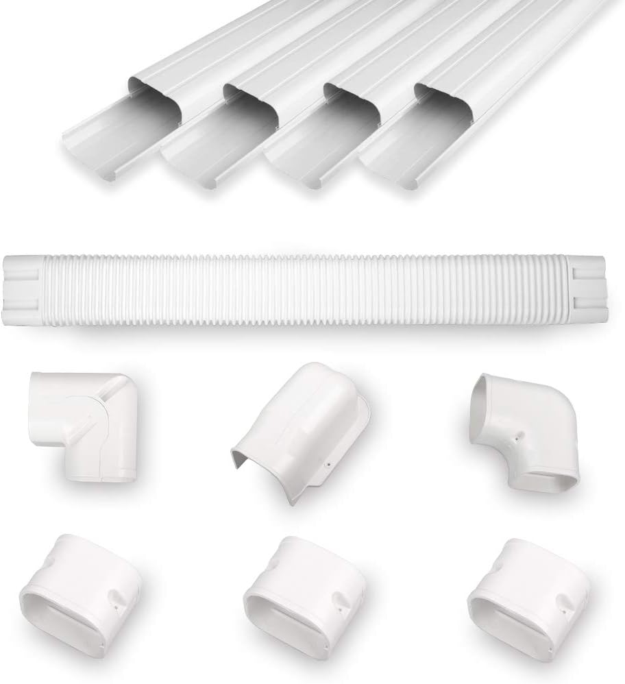 PVC Decorative Line Set Cover Kit for Ductless Mini Split Air Conditioners, Pack of 2 Q477