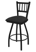 Black Wrinkle Swivel Stool with Truffle Seat R378632