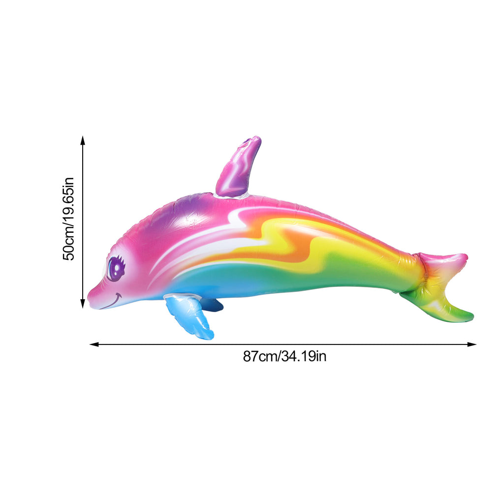 Inflatable Dolphin Toy Beach Pool Float Balloons Multicolor O772