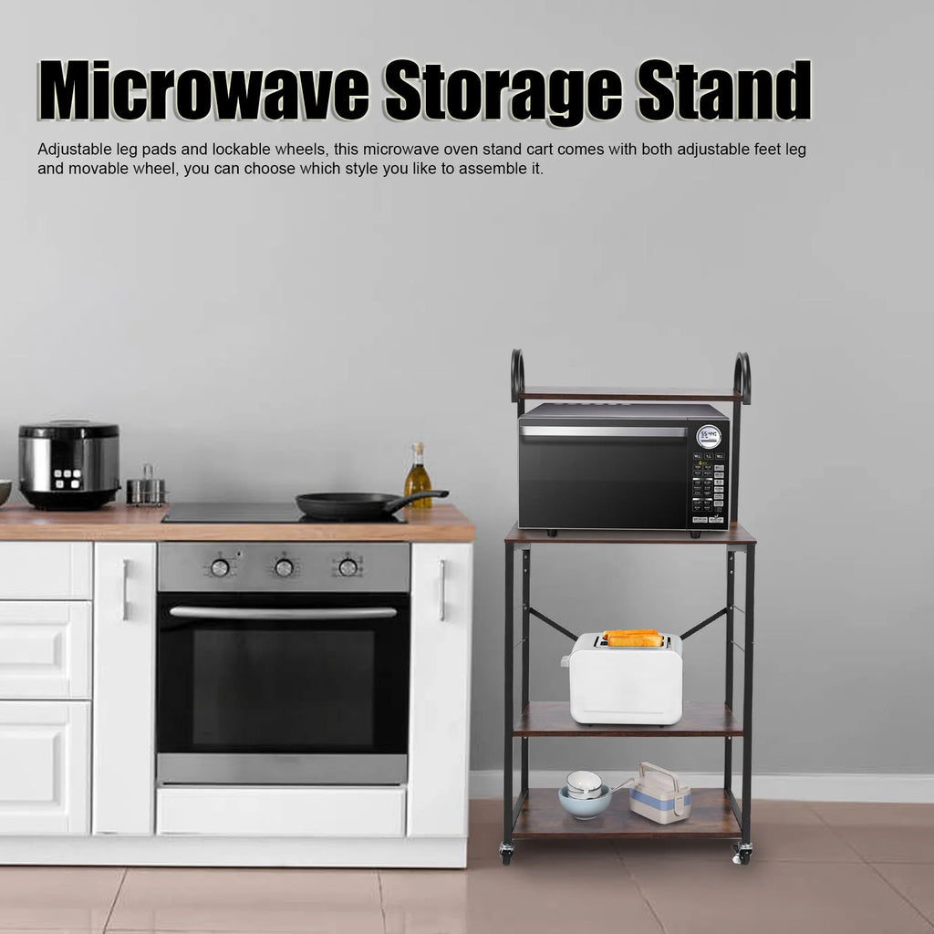 Microwave Storage Stand with Wheels Utility Shelf R623211
