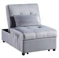 Gray Wood Storage Bench with Pull Out Ottoman F46150
