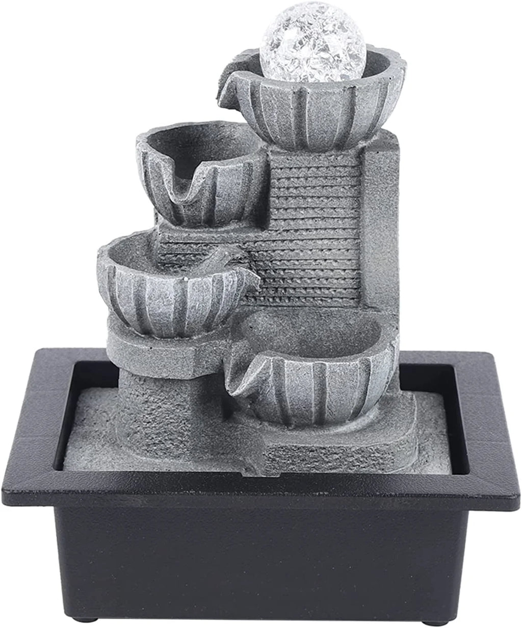 Feng Shui Table Top Water Feature with LED Lights U302