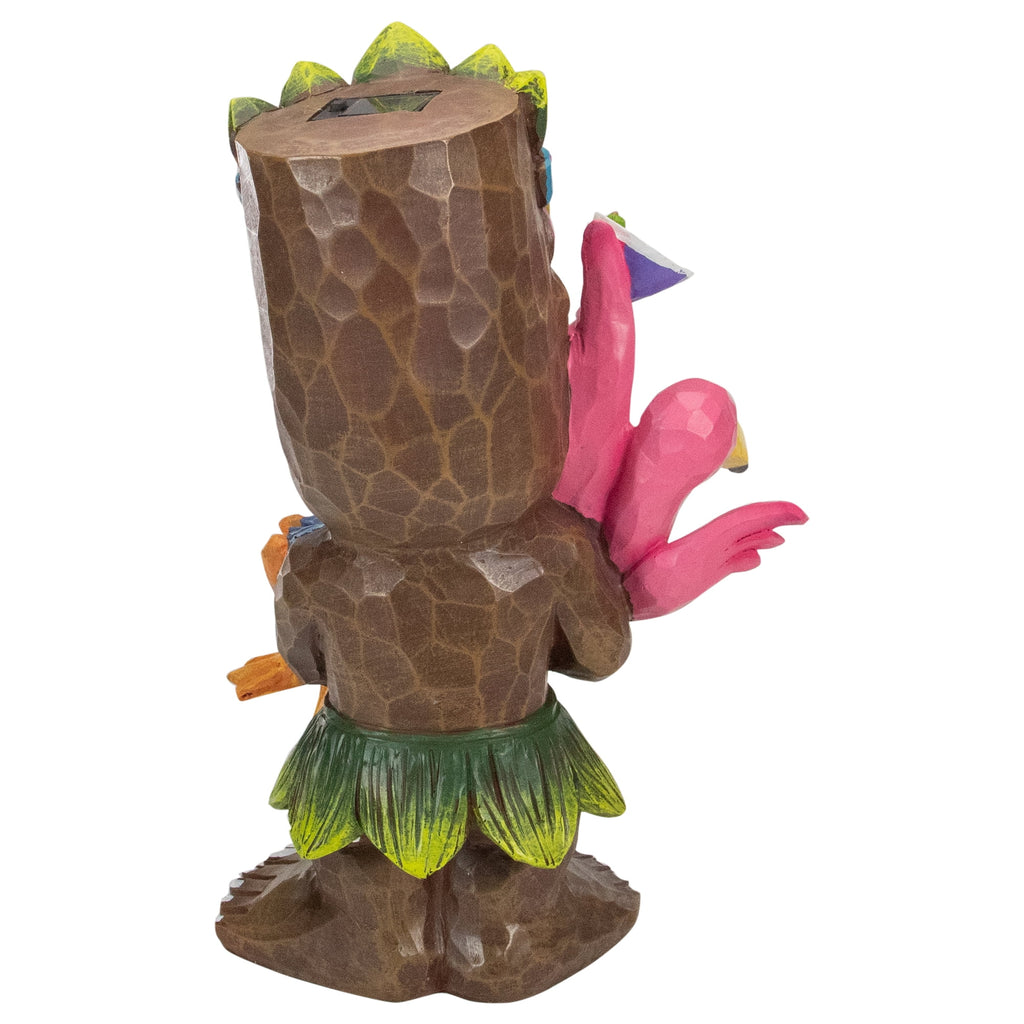 15" Solar Lighted Outdoor Garden Tiki Statue F91026
