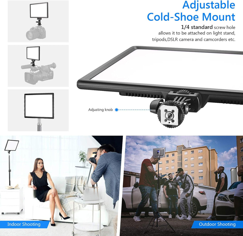Ultra-Thin LED Soft Light Panel with LCD Display, Dimmable Bi-Color 3200-5600K CRI95+ On Camera Video Light Pack of 2 X270