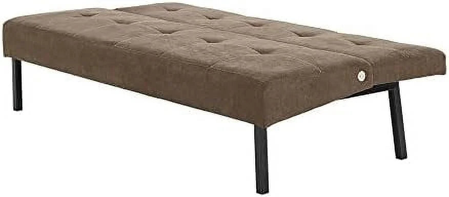 3 Seater Sofa Bed Click Clack Armless Fabric Couch Recliner (Grey) L58929