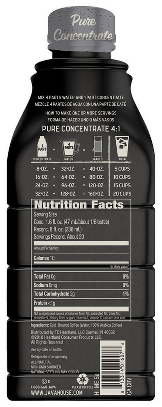 32oz Colombian Black Cold Brew Concentrate N1738