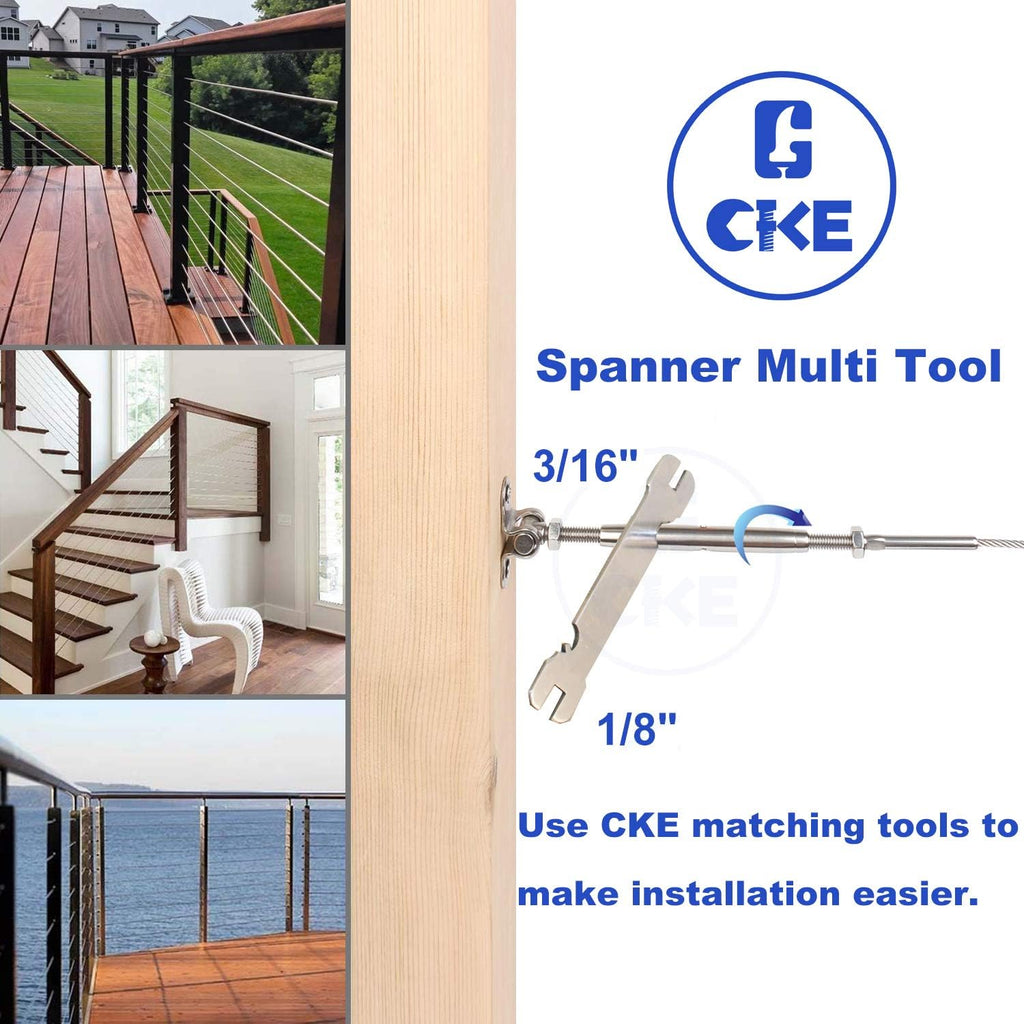 12 Pack T316 Stainless Steel Cable Railing Kits W955