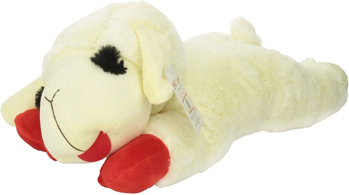 Jumbo White Plush Dog Toy with Squeaker, 24 inches W350
