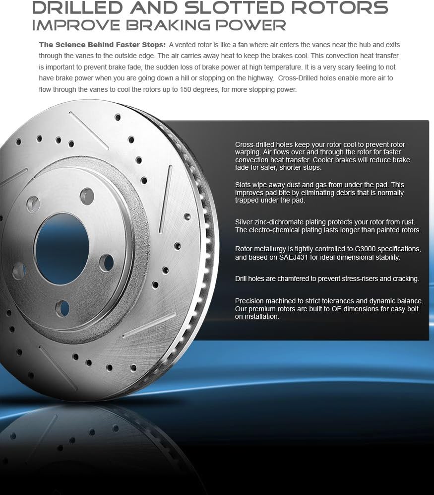 FRONT 300mm Drilled & Slotted Rotors G124141