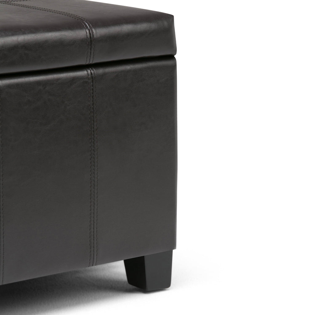 Distressed Gray Taupe Storage Ottoman Bench P65118
