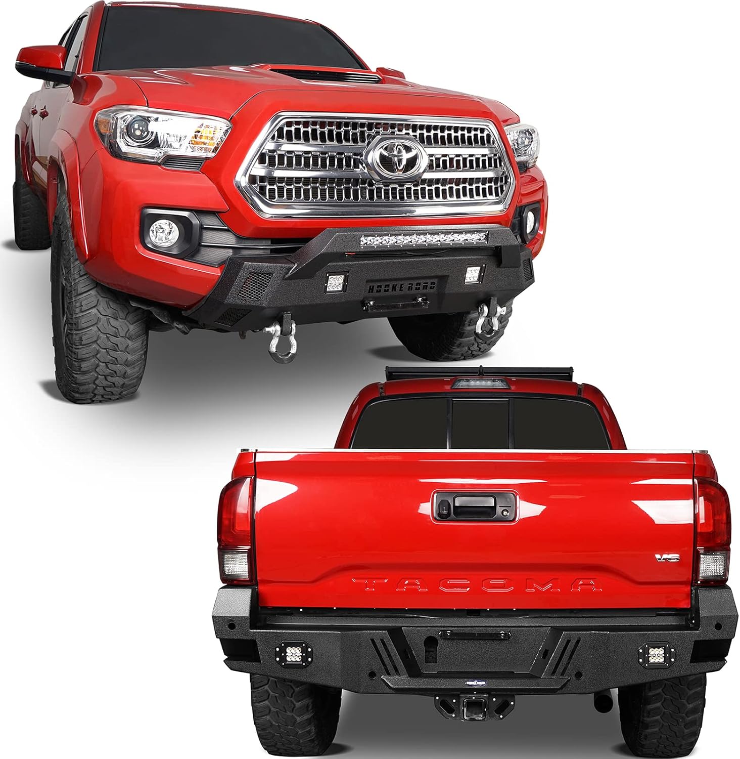 Rear Bumper with Sensor Holes and Stubby Front Bumper for Toyota Tacoma 3rd Gen J23775