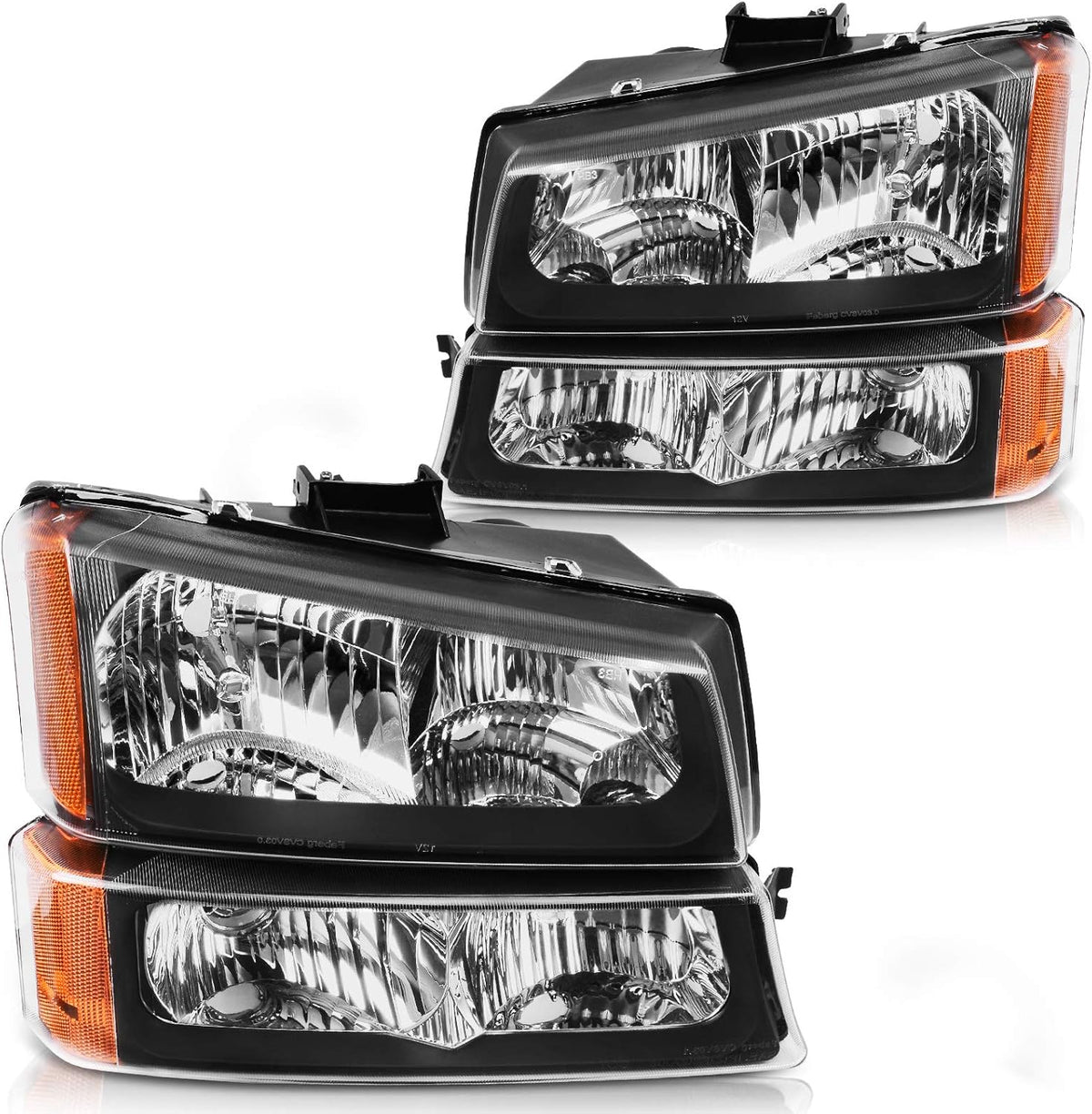 Black Housing Amber Reflector Headlights Assembly T204787