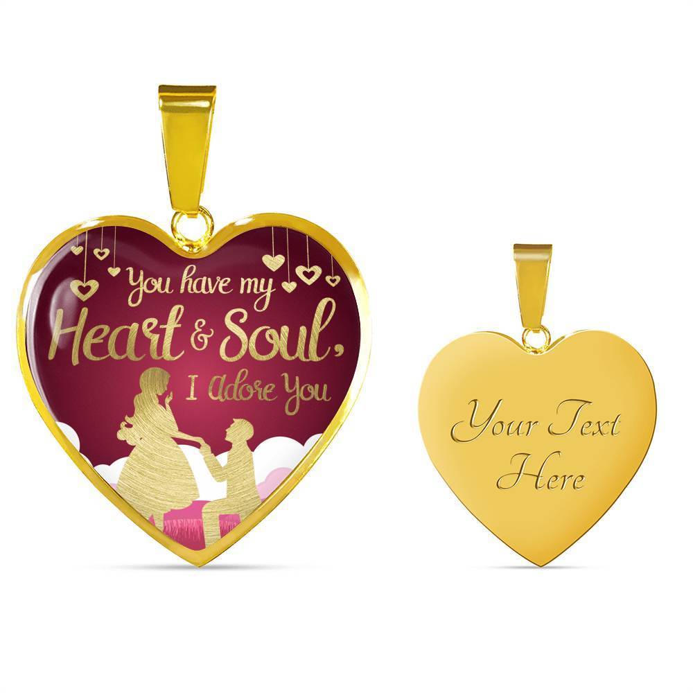 Stainless Steel or 18k Gold Heart Pendant Necklace B1000