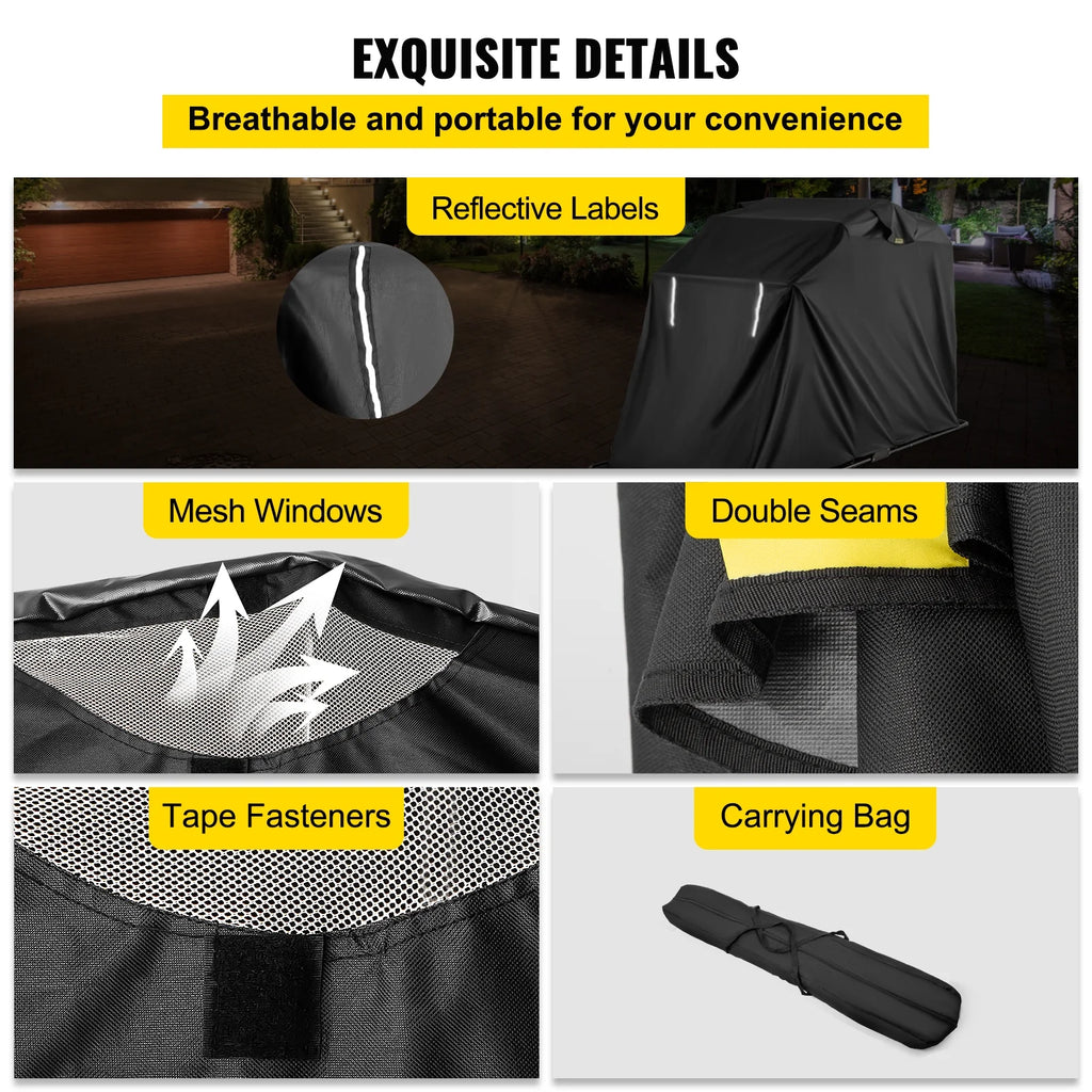 Heavy Duty Motorcycle Cover, 600D Oxford Waterproof with Lock-Holes & Storage Bag W99938