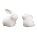 2 Pcs Ceramic Rabbit Ornaments Dollhouse Miniatures Y8777