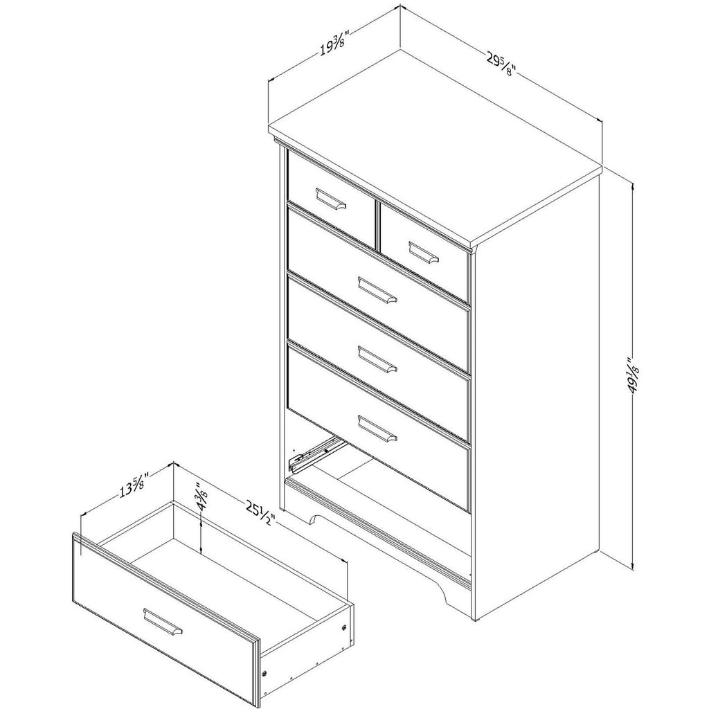 Rubbed Black 5-Drawer Chest G904415