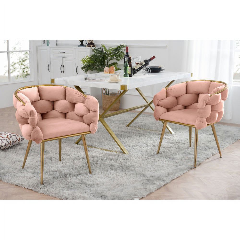 Pink Velvet Single Sofa Chair Set Of 2 L362801