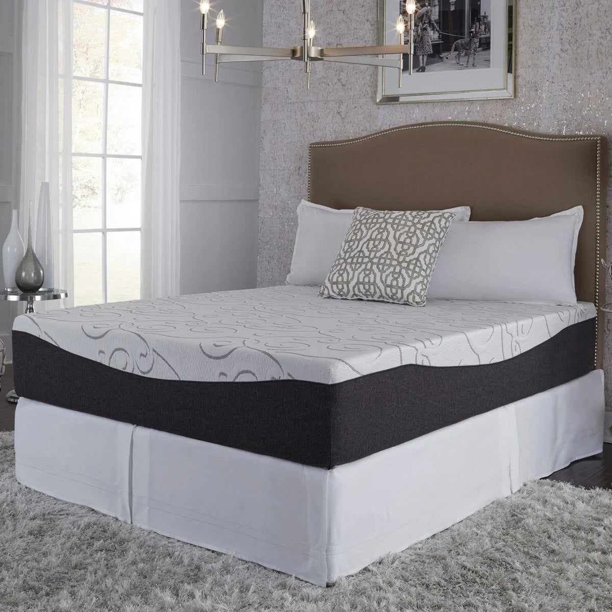 White 12-Inch Gel Memory Foam Mattress Twin U878258