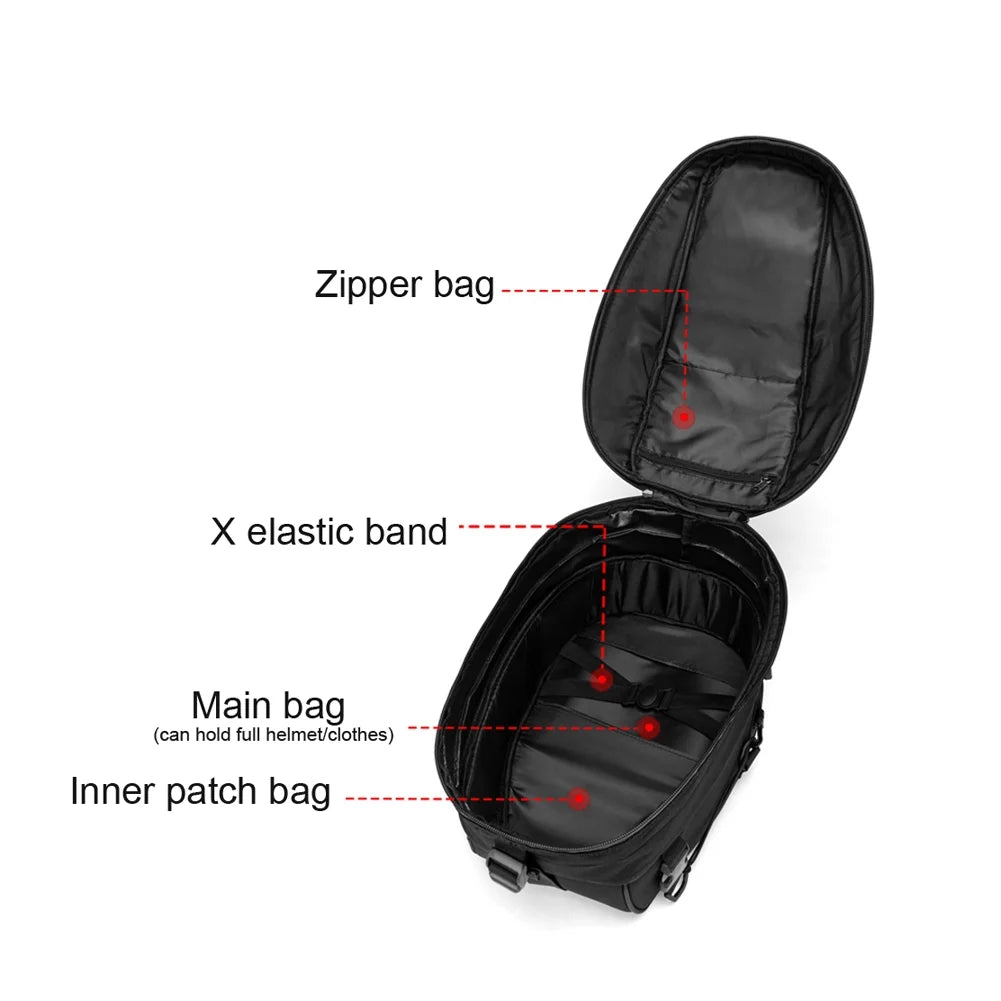 Motorcycle Tail Bag 30L-40L Waterproof Rear Seat Bag E7007