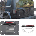 Spare Tire Delete License Plate Relocation Kit with Plate Light and Third Brake Light for Wrangler JK JKU Pack of 2 T79453