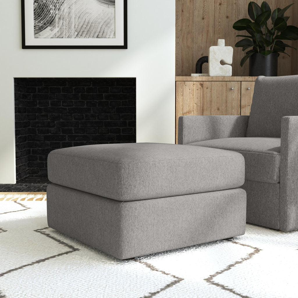 Gray Square Bumper Ottoman with Performance Fabric L170652