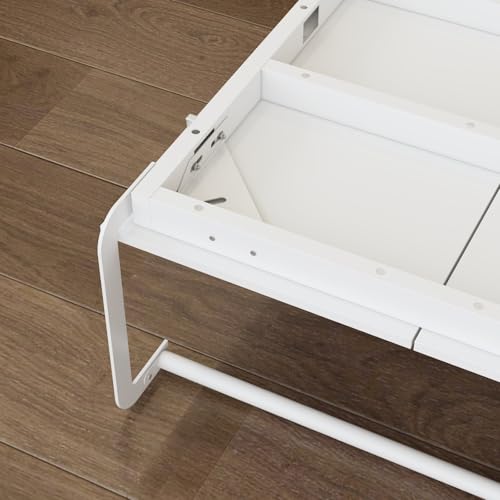 White Twin Murphy Bed with Drawer F268901