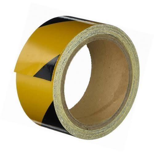 Reflective Hazard Black / Yellow Tape, 14 in x 33 ft Y77295