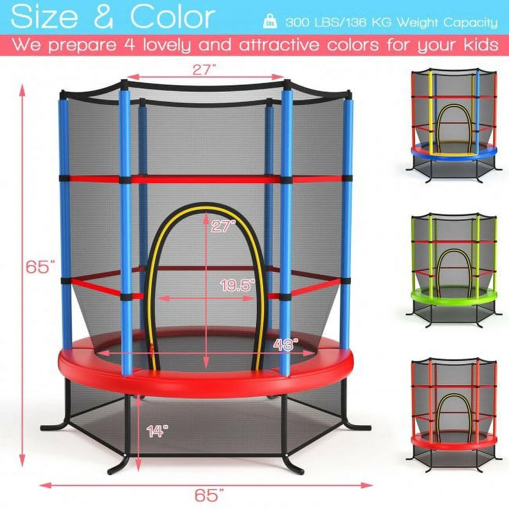 55 inch Kids Trampoline with Enclosure Net O2220