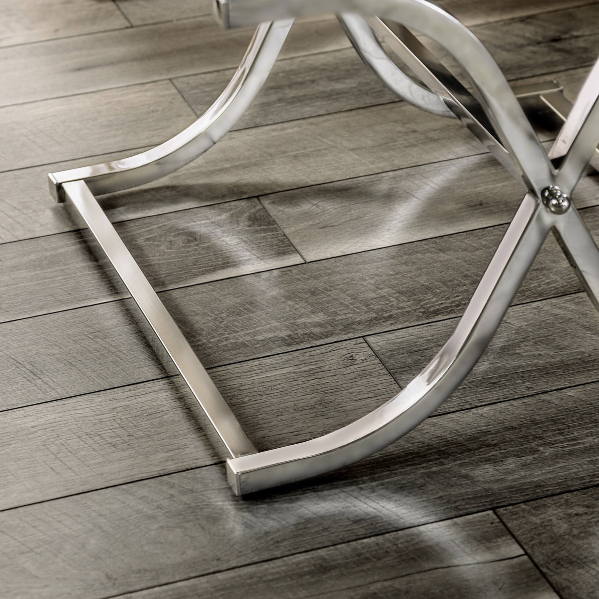 Chrome Metal Square End Table L629151