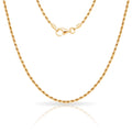 925 Sterling Silver 2mm Gold Plated Rope Chain Necklace 16 Inch V471045