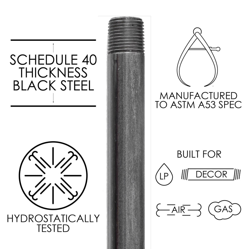 1/2 in. x 60 in. Black Steel Plumbing Pipe (4-Pack) M80069