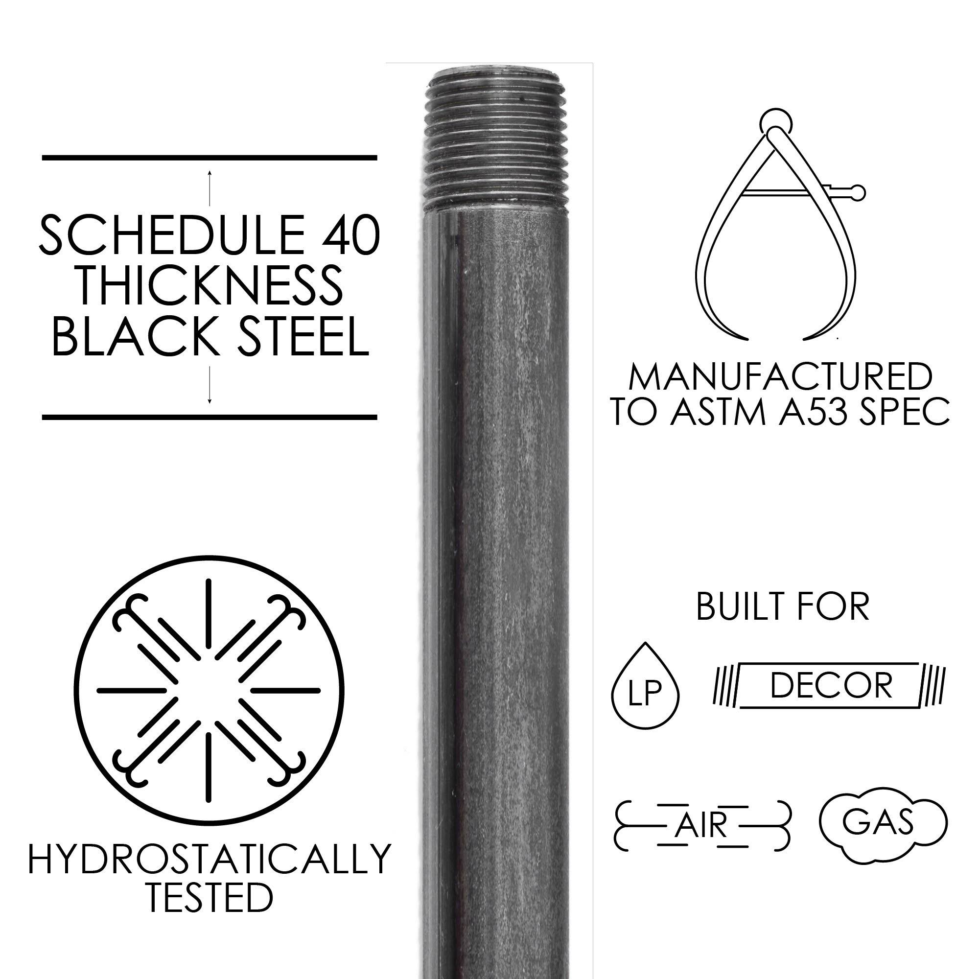 1/2 in. x 60 in. Black Steel Plumbing Pipe (4-Pack) M80069