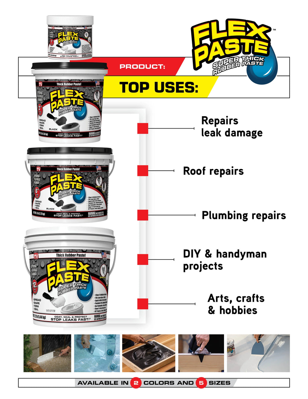 White Super Thick Rubberized Paste, 3 lb S444562