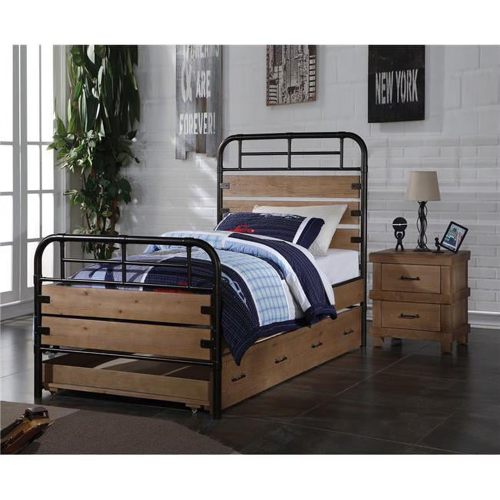 Twin Antique Oak Pine Wood Trundle T50859