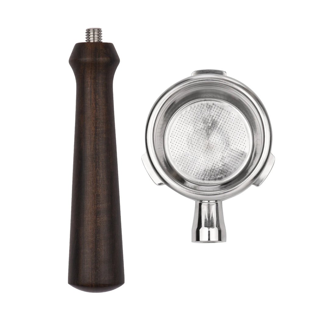 Stainless Steel Bottomless Naked Portafilter with Wooden Handle R9086