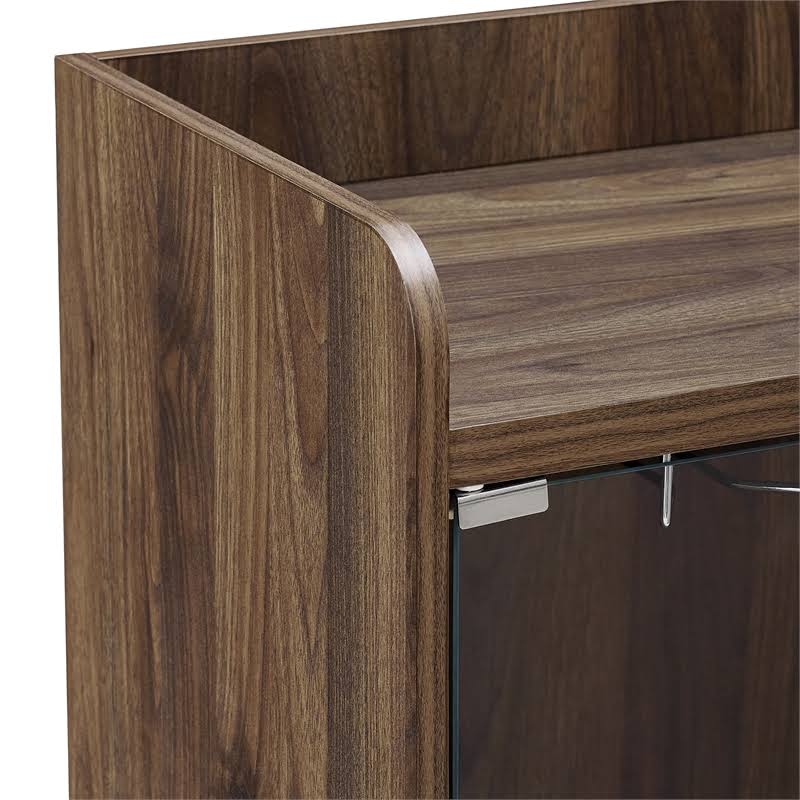 Dark Walnut Glass Door Bar Cabinet T668