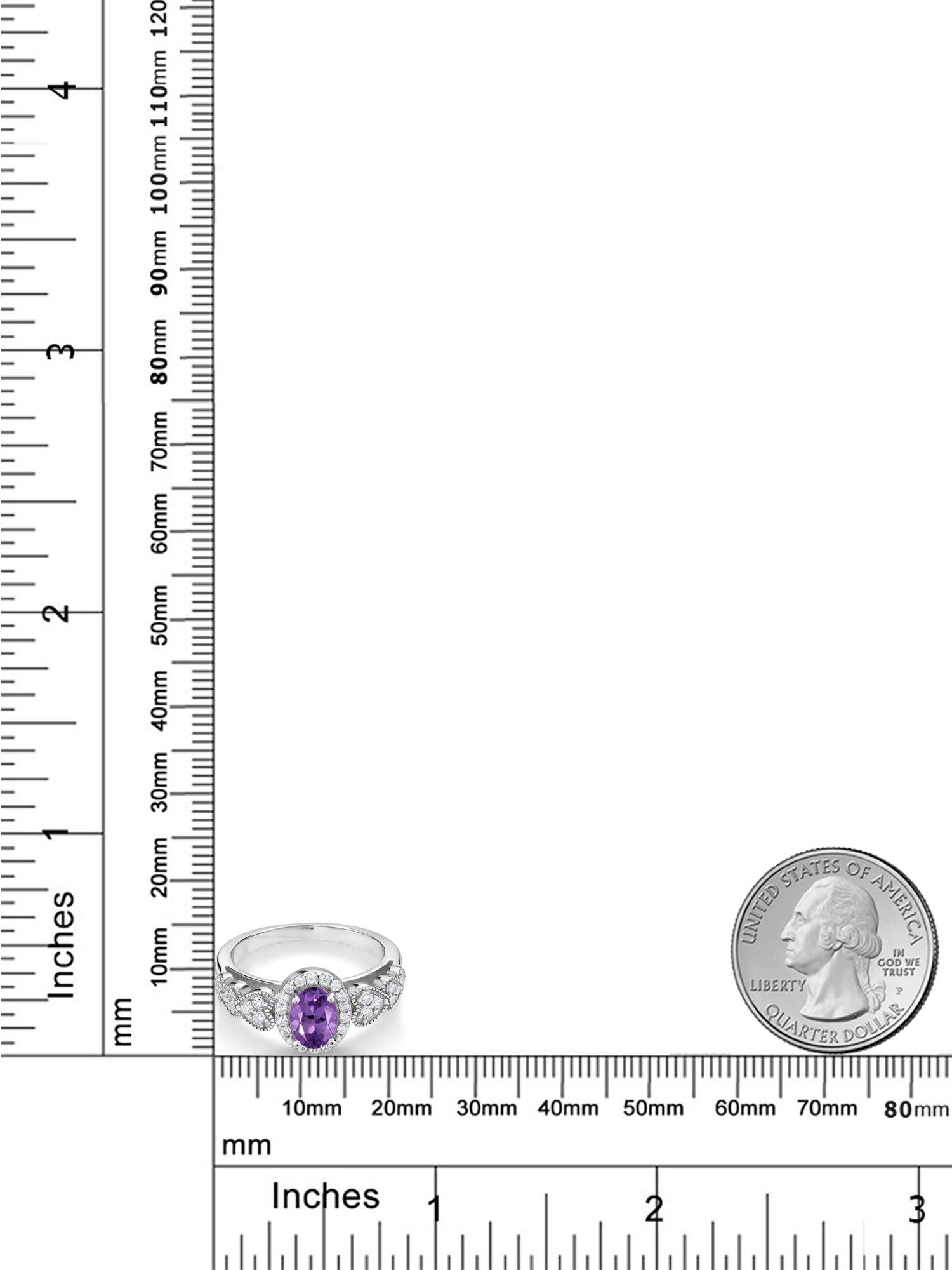 925 Sterling Silver Purple Amethyst Engagement Ring G39553