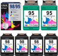 4 Pack Black 98 & 2 Pack Tri-Color 95 Remanufactured Ink Cartridge for HP Printer R24009