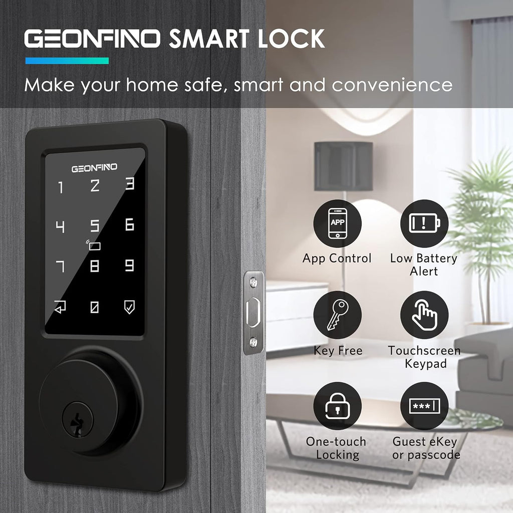 Keyless Entry Smart Deadbolt Lock with Bluetooth App, Electronic Keypad, IC Card, USB, Pack of 2 Z48953