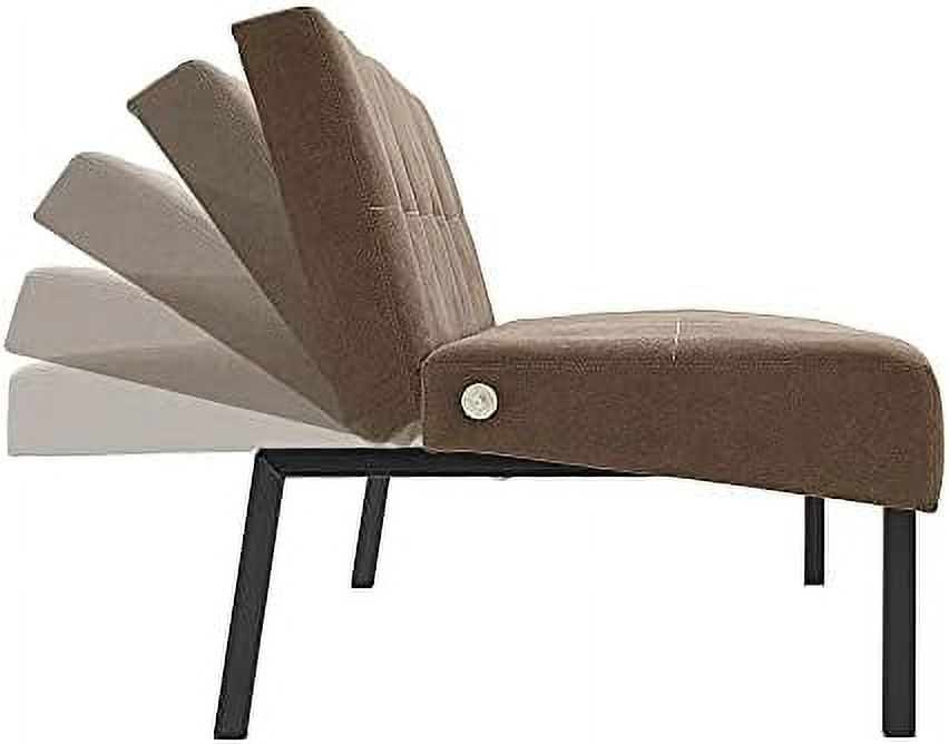 3 Seater Sofa Bed Click Clack Armless Fabric Couch Recliner (Grey) L58929