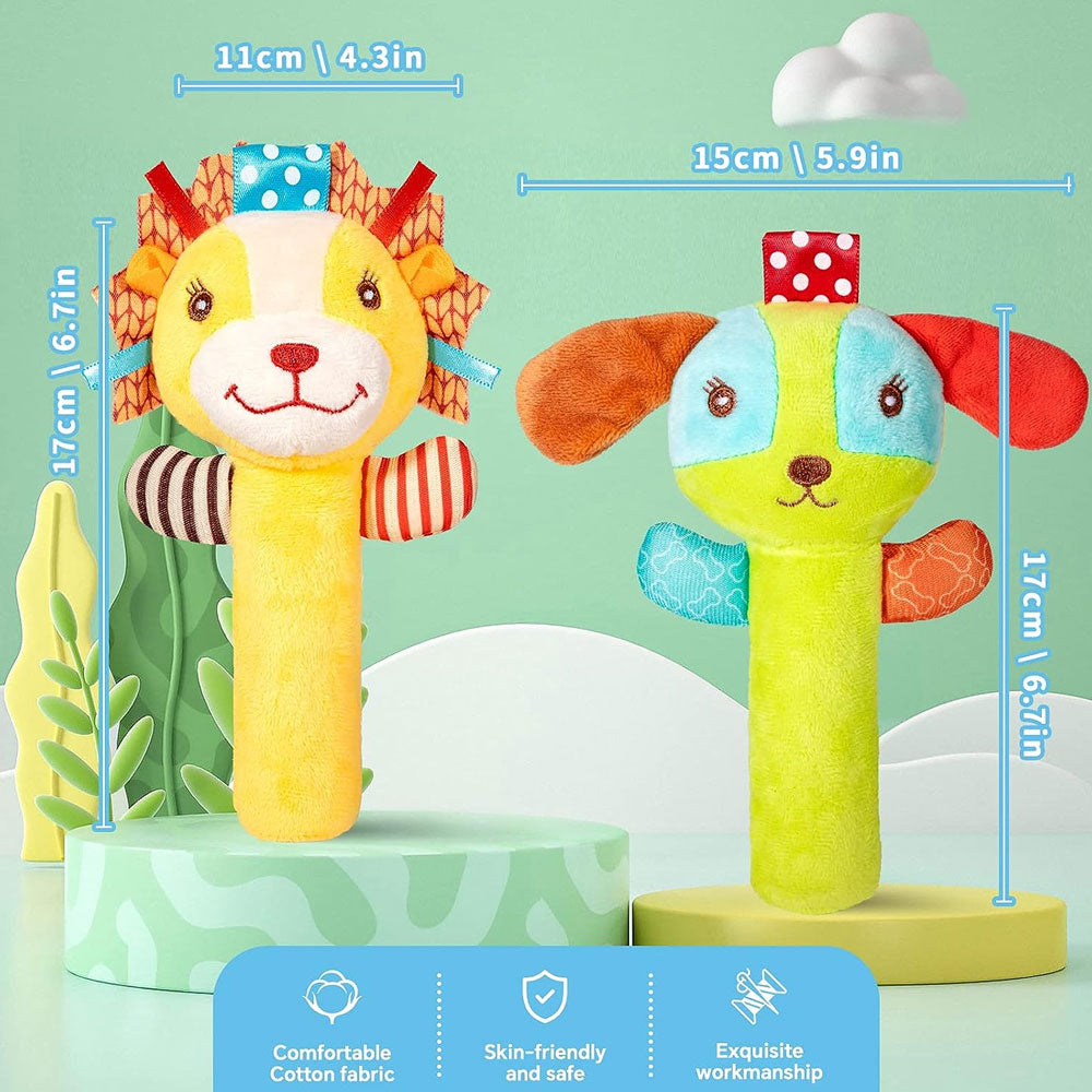 3 Pack Baby Soft Rattle Sensory Toys with Sound Z336547